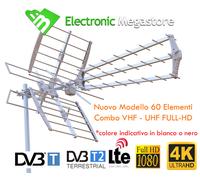 Zodiac ZTL-233-05UV Antenna DTT LTE Free, Argento COMBINATA UHF/VHF MULTIBANDA