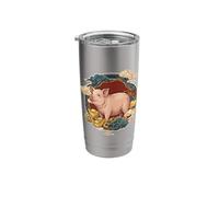 Zodiaco Cinese Lucky Pig Bicchiere termico in acciaio inox doppia parete