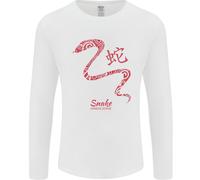 Zodiaco Cinese Shengxiao Anno Del Serpente Uomo Manica Lunga T-Shirt