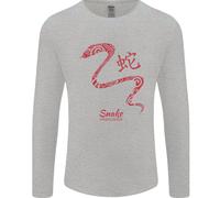 Zodiaco Cinese Shengxiao Anno Del Serpente Uomo Manica Lunga T-Shirt