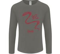 Zodiaco Cinese Shengxiao Anno Del Serpente Uomo Manica Lunga T-Shirt