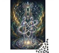 Zodiaco dei Gemelli Puzzle 1000 Pezzi,Cartone Di Qualità,Gioco Educativo,Decorazione Casa Celestiale,Idea Regalo,dai 14 Anni,Adulti E Ragazzi,Sfida Impossibile,Antistress 70x50cm