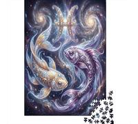 Zodiaco dei Pesci Puzzle 1000 Pezzi,dai 14 Anni,Sfida Impossibile,Idea Regalo Carpa Koi Celestiale,Adulti E Ragazzi,Decorazione Casa,Cartone Di Qualità,Gioco Educativo,Antistress 38x26cm