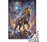 Zodiaco del Leone Puzzle 1000 Pezzi,Idea Regalo,Antistress,Adulti E Ragazzi Steampunk,Sfida Impossibile,Cartone Di Qualità,dai 14 Anni,Decorazione Casa,Gioco Educativo 38x26cm
