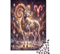 Zodiaco dell Ariete Puzzle 1000 Pezzi,dai 14 Anni,Sfida Impossibile,Antistress Cristallo del Sogno Rosso,Adulti E Ragazzi,Gioco Educativo,Decorazione Casa,Idea Regalo,Cartone Di Qualità 70x50cm