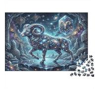 Zodiaco dell Ariete Puzzle 1000 Pezzi,Sfida Impossibile,Gioco Educativo,dai 14 Anni Cristallo del Sogno,Adulti E Ragazzi,Decorazione Casa,Idea Regalo,Cartone Di Qualità,Antistress 52x38cm