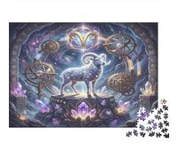 Zodiaco dell Ariete Puzzle 1000 Pezzi,Sfida Impossibile,Gioco Educativo,dai 14 Anni Cristallo Viola,Adulti E Ragazzi,Decorazione Casa,Idea Regalo,Cartone Di Qualità,Antistress 38x26cm