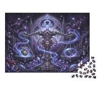 Zodiaco della Bilancia Puzzle 1000 Pezzi,Cartone Di Qualità,Sfida Impossibile,Idea Regalo Gotico Mistico,Adulti E Ragazzi,Decorazione Casa,Gioco Educativo,dai 14 Anni,Antistress 70x50cm