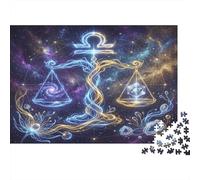Zodiaco della Bilancia Puzzle 1000 Pezzi,Gioco Educativo,dai 14 Anni,Decorazione Casa Celestiale,Adulti E Ragazzi,Sfida Impossibile,Cartone Di Qualità,Idea Regalo,Antistress 52x38cm