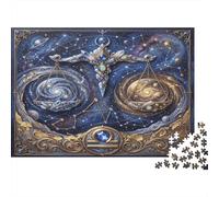 Zodiaco della Bilancia Puzzle 1000 Pezzi,Idea Regalo,Sfida Impossibile,Antistress Galassia Stellata,Adulti E Ragazzi,Decorazione Casa,Cartone Di Qualità,dai 14 Anni,Gioco Educativo 38x26cm