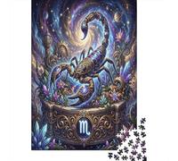 Zodiaco dello Scorpione Puzzle 1000 Pezzi,dai 14 Anni,Sfida Impossibile,Idea Regalo Scorpione Onirico,Adulti E Ragazzi,Decorazione Casa,Cartone Di Qualità,Gioco Educativo,Antistress 52x38cm