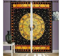 Zodiaco Sole Parete Appeso Tessuto Mandala Cotone Bellissimo Design Piccola T...