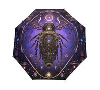 Zodiaco Spaziale Oroscopo Scorpione Ombrello Pieghevole Automatico Ombrelli Antivento Protezione UV da Viaggio per Bambini Ragazzi Ragazze