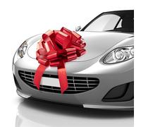 Zoe Deco - Fiocco per Auto Grande - Rosso, 41 cm/16 Pollici - Fiocco Gigante per Compleanno, Natale, ricevimento di Nozze, Festa a Sorpresa - Confezione Regalo Grande