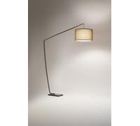 Zoe piantana marrone design ad arco con paralume stoffa marrone