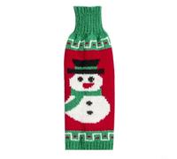 Zoegneer 2 coperture per bottiglie di vino lavorate a maglia, con Babbo Natale e pupazzo di neve, un regalo di Natale fantastico e speciale per familiari e amici, Come da immagine, B