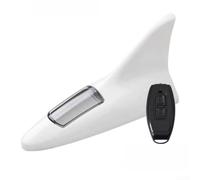 Zoegneer Antenna a pinna a energia solare, decorativa, luce posteriore a LED con telecomando, per auto, camion, SUV, maggiore sicurezza di guida, lampeggiante, sensore di vibrazione, ABS Ma(bianco)