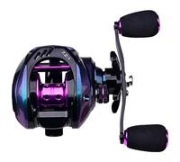 Zoegneer Bobina da pesca DW139 Baitcast da 72 a 1, rapporto di trasmissione ad alta velocità, 4 più 1 cuscinetti, 10 kg, corpo in fibra di vetro in nylon, ingranaggio principale in ottone, leggero