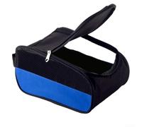 Zoegneer Borsa impermeabile per scarpe da golf con rete di ventilazione per viaggi e protezione per scarpe da golf, danza e corsa, in poliestere, 14 x 34 x 23 cm, rosso o blu (nero e blu)