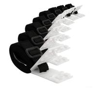 Zoegneer Cinghie di copertura per piscina solare, 8 pezzi, kit di fissaggio regolabili in nylon per sistemi a mulinello fuori terra, blocco del vento, vestibilità sicura, nero e bianco