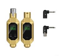 Zoegneer Convertitore microfono wireless XLR trasmettitore ricevitore oro e rosso a e verso due opzioni per microfoni dinamici per studio e audio live (oro 1 a 1)