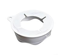 Zoegneer Coperchio per ciotola in silicone con porta per versare, design senza schizzi, compatibile con ciotole da 4,5 a 5 litri, resistente al calore, flessibile per cucinare (bianco)