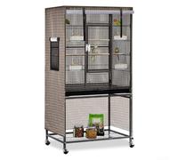 Zoegneer Copertura per gabbia per uccelli, 210D, impermeabile e antipolvere, in tessuto Oxford, per esterni, giardino, animali domestici, piccoli animali, pappagallo, 97 x 60 x 130 cm (kaki)