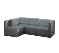 Zoegneer Copridivano impermeabile elasticizzato in spandex per mobili da giardino a 3 posti in poliestere elastico tinta unita grigio chiaro resistente allo sbiadimento lavabile in lavatrice