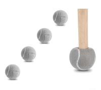 Zoegneer Coprigambe per sedia a forma di palla da tennis, silenzioso, antiscivolo, per mobili, sedie da pranzo, sgabelli, aule, in fibra di gomma, facili da installare, grigio, nero, marrone, bianco