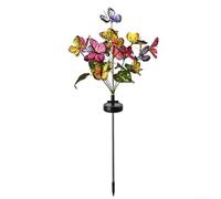 Zoegneer Farfalla solare Luce da Terra Decorazione da giardino Esterna Luce da prato Illuminazione a LED Colorata Acciaio Inox PP Plastica PC Tubo IP65 Impermeabile Solar Powered Per Cortile Pat
