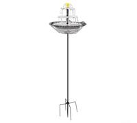 Zoegneer Fontana per uccelli a energia solare con supporto separato pannello solare per una luce solare ottimale che scorre l'acqua attira gli uccelli da bere e fare il bagno, per giardino, patio