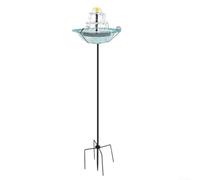 Zoegneer Fontana per uccelli a energia solare con supporto separato pannello solare per una luce solare ottimale che scorre l'acqua attira gli uccelli da bere e fare il bagno per giardino, patio