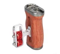 Zoegneer Gabbia per fotocamera ergonomica in legno, maniglia laterale con attacco a slitta fredda e interfaccia a vite da 6,35 mm, cursore verticale regolabile per riprese accessori per rig, argento