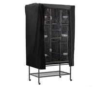 Zoegneer Gabbia per uccelli in tessuto Oxford 210D, copertura impermeabile per gabbia per uccelli, copertura protettiva per gabbia per uccelli, gabbia per pappagalli, colore nero, 69 x 104 x 122 cm