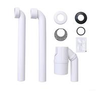 Zoegneer Geberit - Tubo di scarico per lavabo, 90 e 45 gradi, con sifone per capelli, in polipropilene EPDM, lunghezza regolabile, per impianto idraulico del bagno, colore bianco (45°)