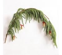Zoegneer Ghirlanda artificiale di pino norfolk, 100 cm, decorazione natalizia in plastica verde, per camino, tavolo, scale, camino, ringhiera, finestra, porta, decorazione natalizia, 2 pezzi