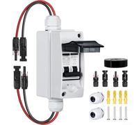 Zoegneer Interruttore di disconnessione per pannelli solari, CC 400 V, 2 poli, IP65, impermeabile per esterni e sistemi solari per camper (32 A)
