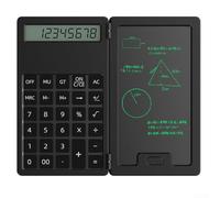 Zoegneer Lavagna pieghevole portatile con calcolatrice scientifica a 12 cifre, grande LCD in materiale ABS, per studenti e professionisti (nero)