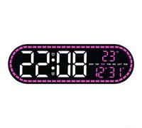 Zoegneer Moderno orologio digitale a LED geometrico con calendario data visualizzazione della temperatura nei giorni feriali, doppio allarme, luminosità regolabile, montaggio a parete o da tavolo per