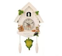 Zoegneer Orologio a cucù da parete con pendolo Funzionalità Orologio a cucù Orologio da parete stile chalet design moderno soggiorno decorativo orologio da parete (scoiattolo bianco)