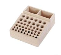 Zoegneer Portautensili in legno in pelle per intaglio pale e punte da trapano per incisione, piccolo 15 x 13 x 5,5 cm, organizer portatile per artigiani e appassionati del fai da te (98 fori)