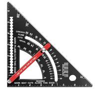 Zoegneer Righello triangolare regolabile per carpenteria da 17,8 cm, in lega di alluminio, goniometro quadrato per la lavorazione del legno, per misurare gli angoli di controllo dei livelli e