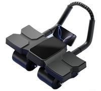 Zoegneer Rullo per addominali a 4 ruote con display LCD, rimbalzo automatico, attrezzatura per allenamento a casa, palestra, manico regolabile, antiscivolo, silenzioso, ruote in gomma stabile