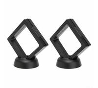 Zoegneer Scatola portaoggetti multiuso in pellicola ABS e TPU, per esporre oggetti da collezione anteriore e posteriore e gioielli, 70 x 70 x 20 mm (nero, 10 pezzi)