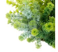 Zoegneer Set di 6 piante verdi artificiali in plastica, erba e pino verde per esterni, recinzioni, divisori, giardini, patio e decorazione della casa, resistenti alle intemperie, foglie realistiche