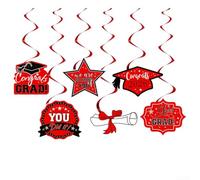 Zoegneer Set di decorazioni per feste di laurea 2026 nero e rosso con design tematico in robusto materiale plastico kit completo per celebrare l'anno senior memorabile e uso versatile in (paranco a