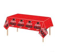 Zoegneer Set di decorazioni per feste di laurea 2026 nero e rosso con design tematico robusto materiale plastico kit completo per celebrare l'anno senior memorabile e uso versatile in (tovaglia)