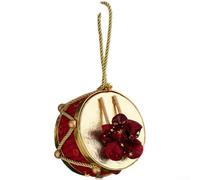 Zoegneer Set di ornamenti per albero di Natale in velluto rosso, con glitter dorati e perle, palline da appendere per le feste, decorazioni stagionali per la casa, schiuma e panno (B)