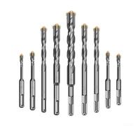 Zoegneer Set di punte per trapano a percussione con punta in carburo solido, per calcestruzzo, muratura, granito, cemento armato, design a doppia scanalatura a spirale, struttura in acciaio temperato