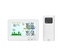 Zoegneer Stazione meteo wireless con display LCD a colori, termometro igrometro per interni ed esterni, trasmissione 433 MHz, memoria di umidità della temperatura, misurazione della pressione
